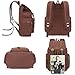 Bluboon Canvas Vintage Backpack Leather Trim Casual Bookbag Men Rucksack (Coffee)