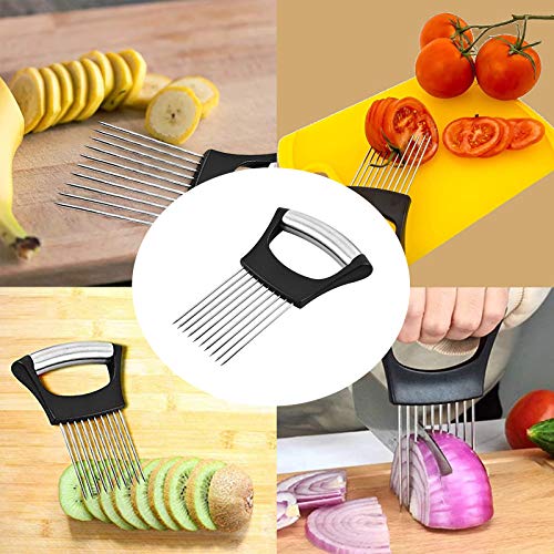 Stainless Steel Onion Holder for Slicing,Onion Cutter for Slicing and Storage of Onions,Avocados