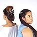 HairZing Iridescent Blue Flowers Hair Comb 2-Pack, Hair Accessory Perfect for Easy Ponytails, UpDos and Twists, Light Blue, Medium/Large