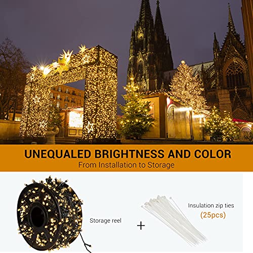 Marchpower Warm White Christmas Tree Lights 8 Modes with Memory
