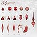 Woowell Shatterproof Ornaments Christmas Tree Decoration, 54 Set Luxury Collection Red Assorted Xmas Balls, Reusable Hand-held Gift Box (red)