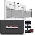 SELF-Cut System Travel Version - Three Way Mirror for Self Hair Cutting with Height Adjustable Telescoping Hooks and Free Edu