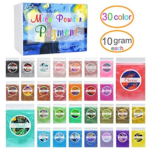 Mica Powder Pure - 100g Pearl Epoxy Resin Color Pigment - Cosmetic Grade Slime Coloring Pigment - Natural Soap Dye for Soap Making Supplies Kit, Bath Bomb Colorant, Paint, Nail Art (30 Colors)