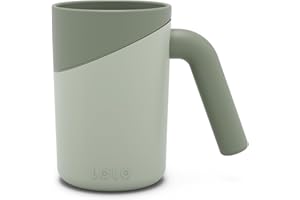 Lalo Bath Rinse Cup - Handle for Easy Grip, Tear-Free Baby Bathing, Flexible Lip, Non-Toxic, Soft Edge, Lightweight Bath Cup For Rinsing Hair and Body - Sage