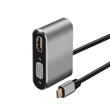 Amazon Com Type C To Hdmi Vga Adapter 2 In 1 Type C Multiport