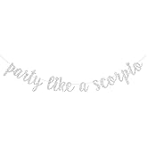 Party Like a Scorpio Banner, Big Scorpio Energy, Scorapio Season, 12 Zodiac Constellations Scorpio Birthday Party Decorations (Silver)