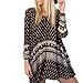 EFINNY Women's Bohemia Style Long Sleeve Sundress Beach Dress