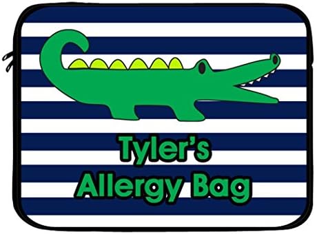 Personalized Allergy Bag for EpiPen, Auvi Q, Chamber Holder, Customizable and Handmade in the USA, Epi Pen Allergy Case, School, Waterproof - Preppy Alligator - Medical Alert Bag - First Aid Kit