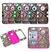 JUSTING@Apple iPhone 5C 3-piece Triple Layer Hybrid Real Tree Camo Hybrid Hard Case Cover (Hot Pink)