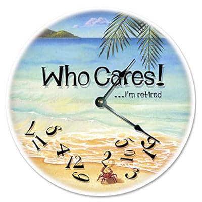 Sugar Vine Art Who Cares I'm Retired Silent Non Ticking Round Battery Operated Handmade Hanging Extra Large 10 Inch Wall… 51fEx MMzLL