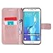 Galaxy S6 Edge Plus Case,Durable Lightweight PU Leather Embossed Flip Cover with Inner Soft Bumper Shockproof Wallet Cover with Magnetic Closure for Samsung Galaxy S6 Edge Plus -Sunflower Rose Gold