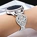 Compatible with Samsung Gear S3 Frontier/Classic Band/Galaxy Watch 46mm Band, 22mm Watch Band Stainless Steel Metal Bracelet Strap for Moto 360 2nd Gen 46mm/Pebble Time Steel(Beauty Silver)