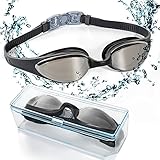 GTQ Swim Goggles, Swimming Goggles with Flexible Soft Nose Bridge, No Leaking Anti Fog UV Protection Triathlon Swim Goggles for Adult Men Women Youth Kids Child