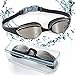 GTQ Swim Goggles, Swimming Goggles with Flexible Soft Nose Bridge, No Leaking Anti Fog UV Protection Triathlon Swim Goggles for Adult Men Women Youth Kids Child primary