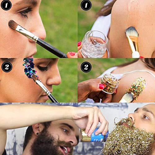 Holographic Glitter 6 Colors Cosmetic Chunky Body Glitter Festivals Rave Accessories Great for Use on Face, Body, Hair and Nails by Yomiie (6 pack)