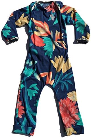 EZ1Z Unisex Baby No Snaps No Zippers Long Sleeve Romper ~ Maui Jet Setter (3-6 Months)