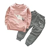 Weixinbuy Kid Girls Long Sleeve Pant Sets 2Pcs Elephant Sweatsuit Clothing Sets