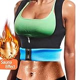LTSnake Women Neoprene Sauna Sweat Waist Trainer Vest with Zipper for Weight Loss Gym Workout Body Shaper Tank Top Shirt