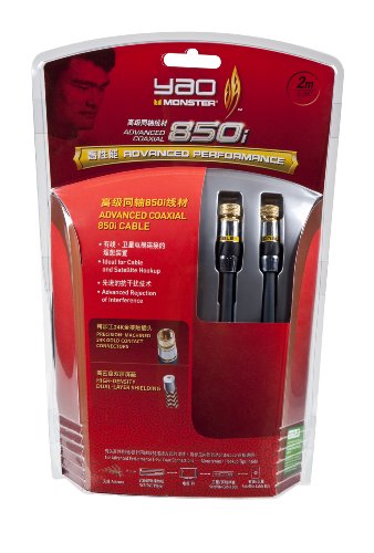 Monster Cable YM VRF-2M Yao Ming Monster Coax 850i High Performance F-Pin Cable (Discontinued by Manufacturer)