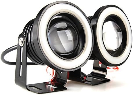 Wayrank LED Fog Lights Daytime Running Lamp COB Projector With White Angel Eye Halo Ring 2.5 Inch