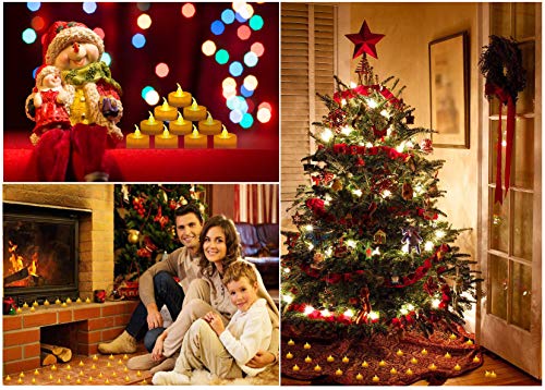 image for 24pcs Yellow Flickering LED with Remote Control Tea Lights Flameless C