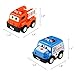 Yoptote Toy Cars Construction Vehicles Push Pull Back Car Toy Truck Police Car Cement Fire Dump Ambulance Garbage Trucks 6 PCS for Kids Toddlers Boys Girls