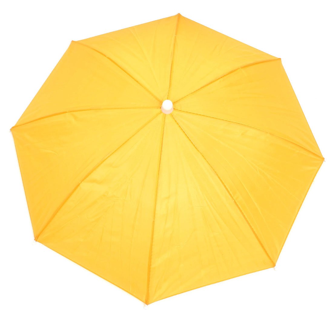 sourcing map a14070700ux0010 Outdoor Fishing Headwear Polyester Canopy Umbrella Hat Cap - Yellow