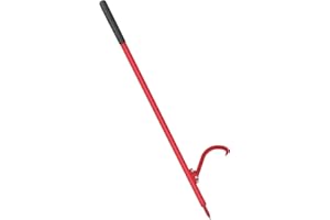 Log Peavey 60in Cant Hook, Heavy Duty Steel Log Roller with Adjustable Hook & Non-Slip Rubber Grip, Logging Tool for Sawyers,