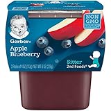 Gerber 2nd Foods Apple Blueberry, 4 oz Tubs, 2 Count (Pack of 8)