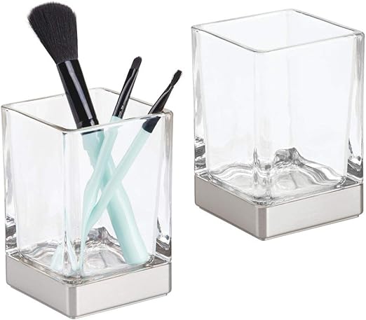 Amazon Com Mdesign Modern Square Glass Bathroom Vanity Countertop