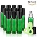 Olilia Glass Roll on Bottles with Metal Roller Balls, Essential Oils Key included 12 Pack of 10ml(1/3oz) (Green)