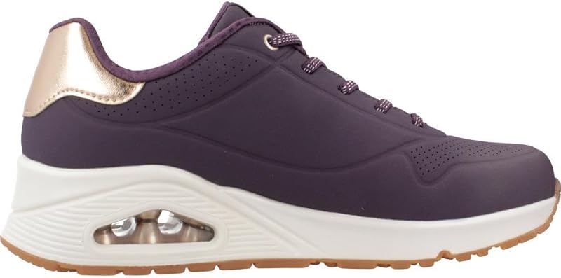 Zapatillas UNO Shimmer Away para Mujer, Dark Purple Durabuck Rosegold Duraleather M, 35 EU
