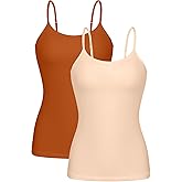 beautyin Cotton Camisole Tops for Women Shelf Bra Adjustable Spaghetti Strap Tank Top Basic Cami Undershirt