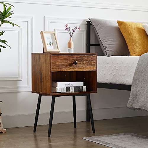 VECELO Nightstand Set of 2 Easy Assembly, 2Tier Modern Night Stand