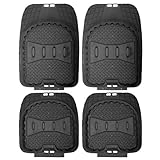 OxGord 4pc Set Deep Dish Heavy Duty Rubber Floor Mats - Black