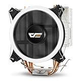 darkFlash CPU Cooler PC Heatsink with Four Direct Contact Heat Pipes & 120mm PWM White LED Fan Computer CPU Air Cooling Cooler Radiator for Intel & AMD