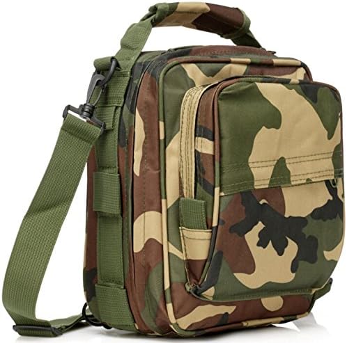 NB-24 Small Tactical Bag with Strap for Gun Storage, Hiking, Tactical, Camping (Woodland Camo)