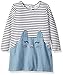 Youngland Girls' Toddler Stripe Denim Cat Face Tunic Dress