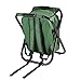 Fishing Backpack Chair,Portable Camping Stool,Foldable Backpack Stool with Double Layer Oxford Fabric Cooler Bag for Fishing,Beach,Camping,House and Outing (Green)