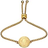 Yonhon St Benedict Medal Necklace Bracelet Stainless Steel Exorcism Catholic Gift for Men