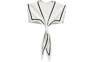 HoosaiyWoo Sailor Fake Collar for Women Cute False Collar for Girl,black white, width14.5 x22 height