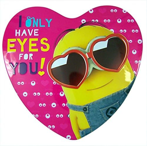 Despicable Me Minions Valentine's Day Heart Tin with Milk Chocolates, 3.38 oz (Pink)