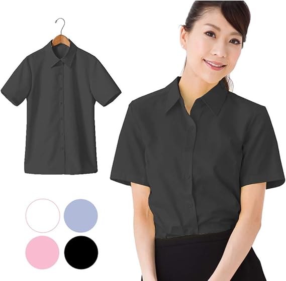 Amazon ワイシャツ レディース 事務服 ブラウス 半袖 ブラウス レディース 形状記憶 シャツ レディース ノンアイロン リクルート ブラウス レギュラー衿 Ol ブラウス ビジネス シャツ オフィス 通勤 抗菌防臭 形態安定 レギュラー ワイシャツ シャツ ブラウス 通販