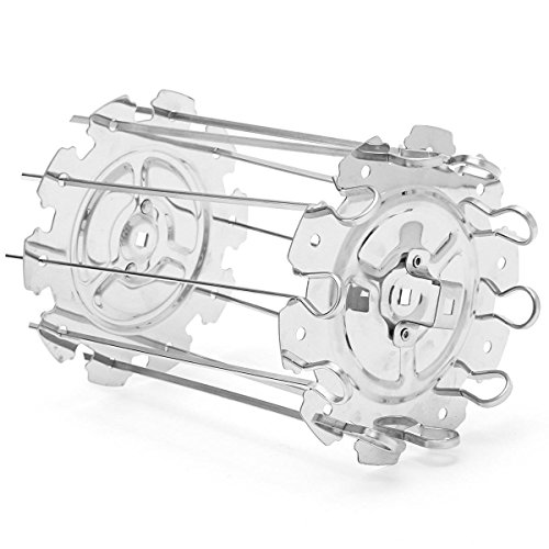 UL BBQ Steel Metal Roaster Rotisserie Skewers Needle Cage Oven Kebab Maker Grill