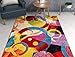 Bubble Bright Multi Circles Yellow Blue Red Abstract Geometric Lines Area Rug 3x5 (3'3