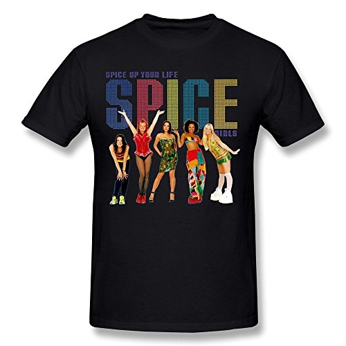 SALA Men's Spice Up Your Life Spice Girls Band T-Shirts XXL Black