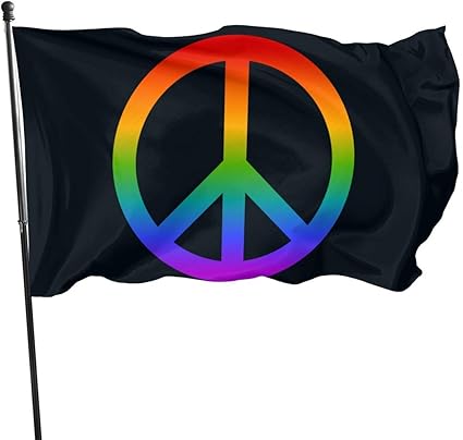 Kenice 3x5 Ft Verandafahne Willkommensflagge Garten Fahne Vertikal Garten Flagge Regenbogen Friedenszeichen Flagge Amazon De Garten