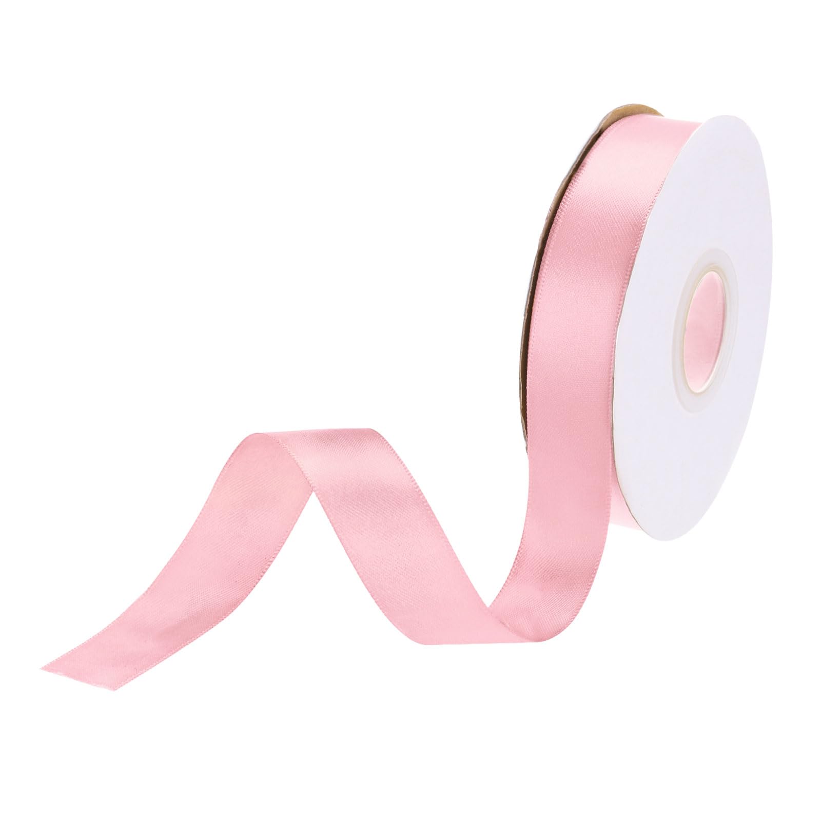 DMiotech 20mm Satin Ribbon 23m/75ft Thin Double Face Fabric Grosgrain Ribbon for Gift Wrapping Floral Hair Flower Bouquet, Coral Pink