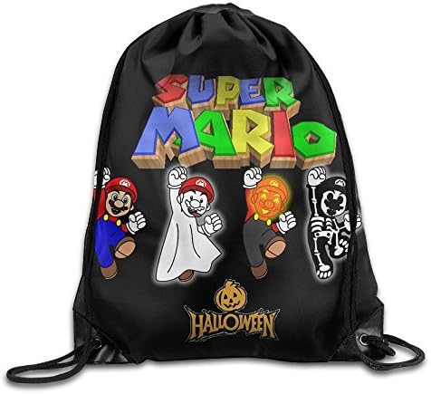 Drawstring Tote Backpack Bag Super Mario Halloween Holiday Gift Nylon Home Travel Sport Storage