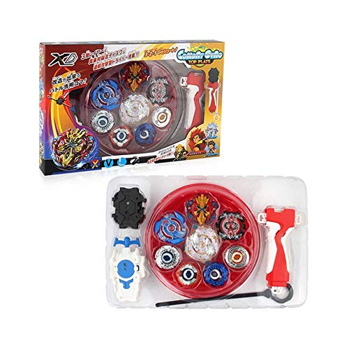 Battling Top Bey Burst Battle Blades Toys Battle Gyro , 4X High Performance Tops Metal Fusion Attack Set with Launcher and Grip Starter Grip , Stadium Arena (Random Color)